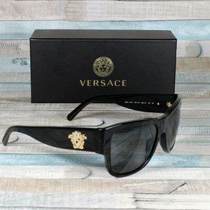 NWT VERSACE GOLD EMBLEM MEN'S 58MM SUNGLASSES